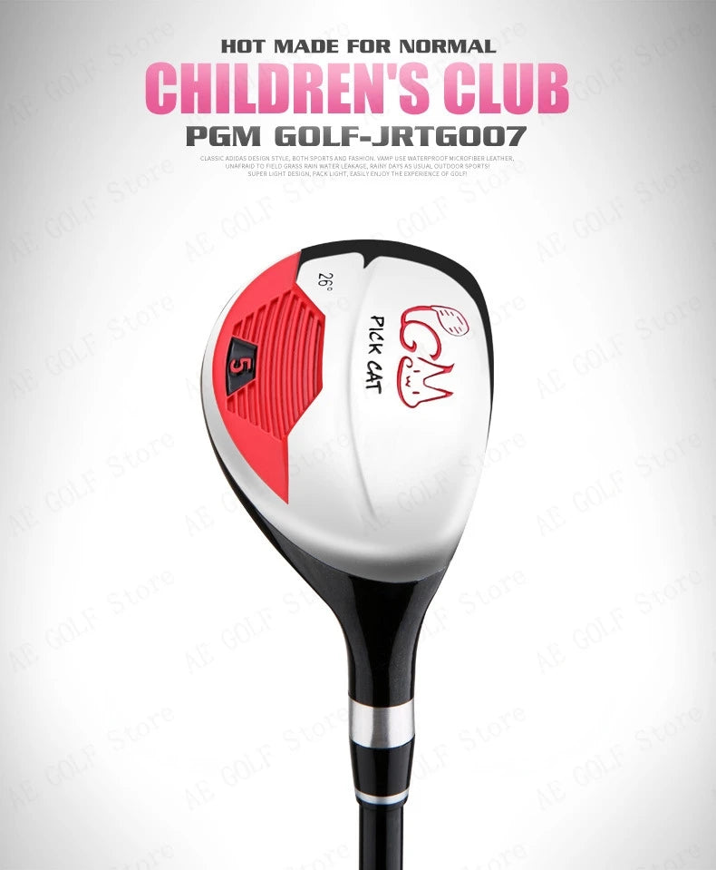 PGM Kids Golf Club Set (3-12 Years) | Complete Beginner's Kit with Wood, Iron, Putter & Bag