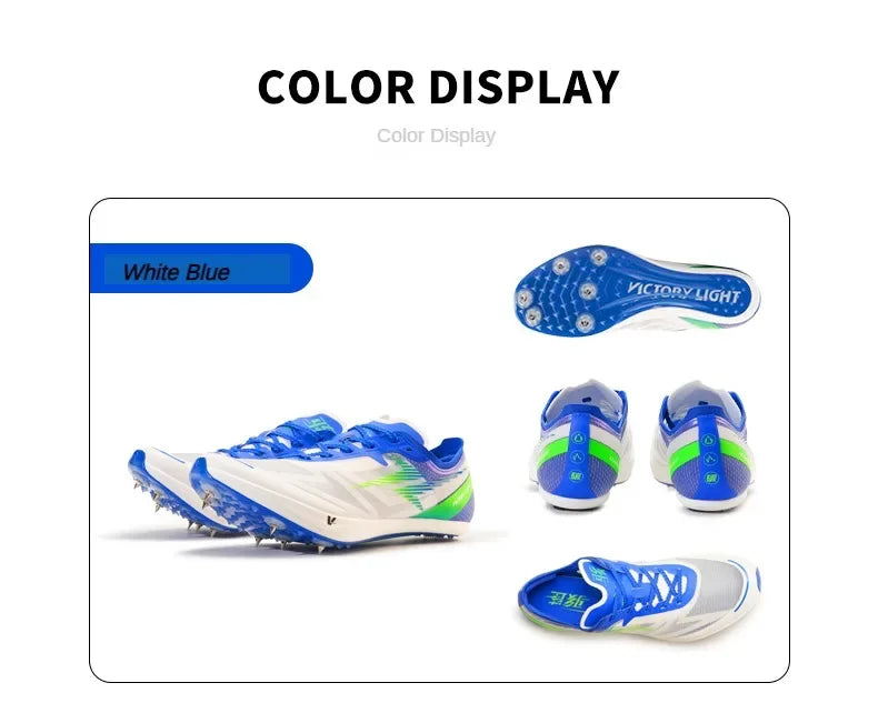 Victory Light Platform Carbon Plate Sprint Spikes | 6-Spike Track & Field Shoes for Mid & Long Distance, Long Jump