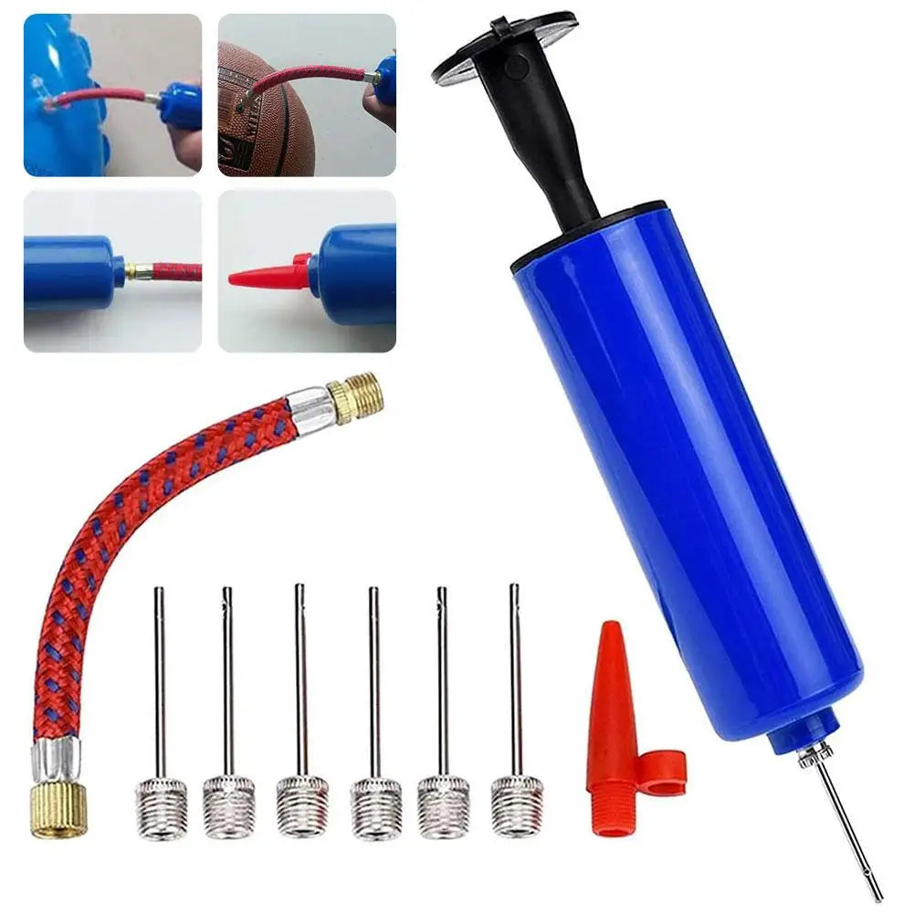 Ultimate Sports Ball Hand Air Pump Set - Includes 7 Needles & 1 Nozzle for All Your Inflation Needs