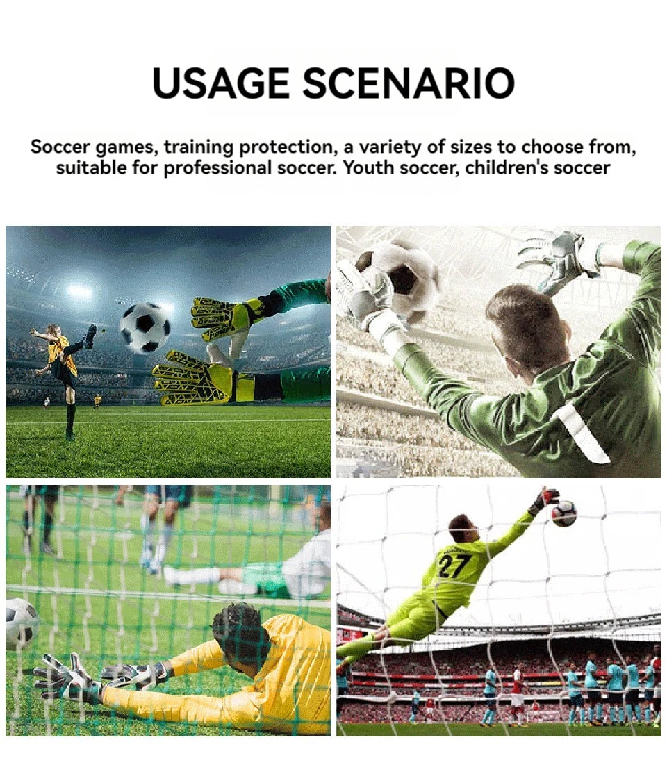 Professional Goalkeeper Gloves - Finger Protection Anti-Slip Soccer Training Gloves for Adults and Children