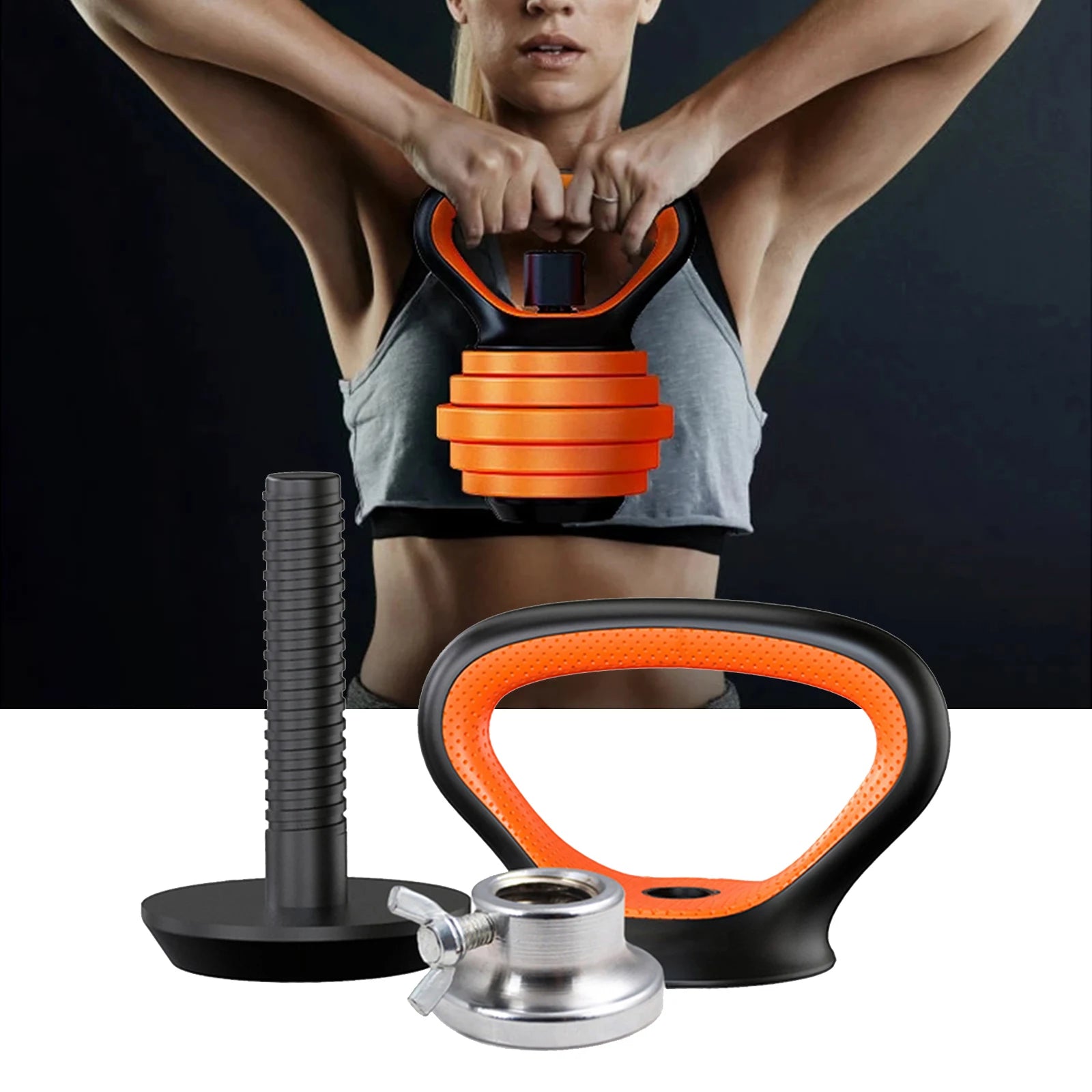 🏋️‍♂️ Adjustable Kettlebell Handle – Multifunctional & Comfortable | Dumbbell Arm Strength Workout & Core Fitness Training 💪