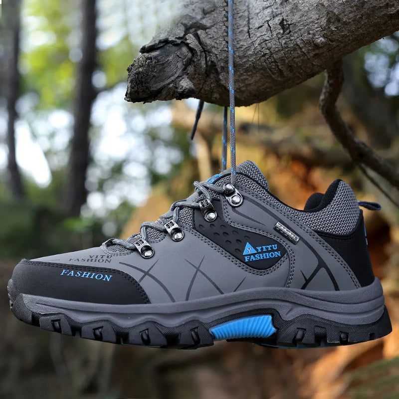 Men's Waterproof Leather Hiking Sneakers: Durable, Comfortable, and Ready for Adventure