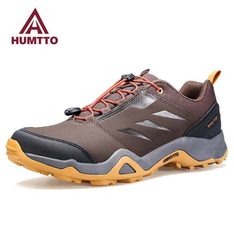 👟 HUMTTO Sneakers for Men - Luxury Designer Leather Running Shoes | Winter Waterproof | Casual Breathable Black Trainers 👟