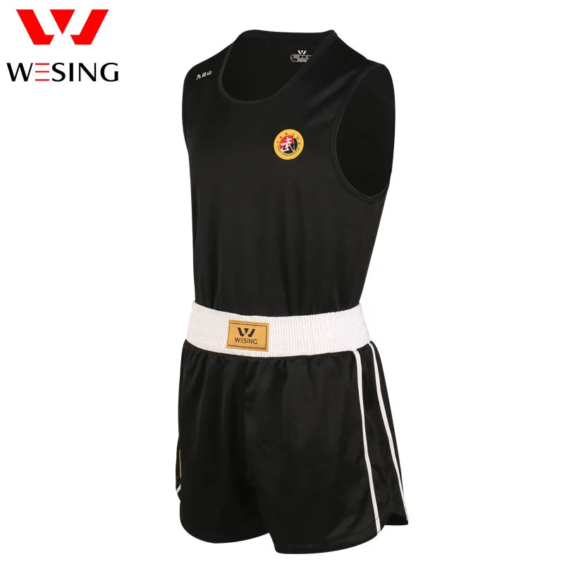 Wesing Sanda Wushu Suit | Breathable Uniform for Adults & Children | Red, Blue, Black | Perfect for Training & Competition