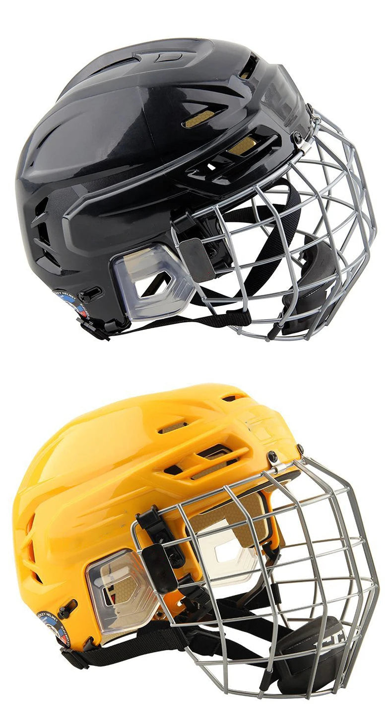 🏒 Adjustable Ice Hockey Helmet – Full Face Tactical Sports Helmet for Adult Safety & Protection!