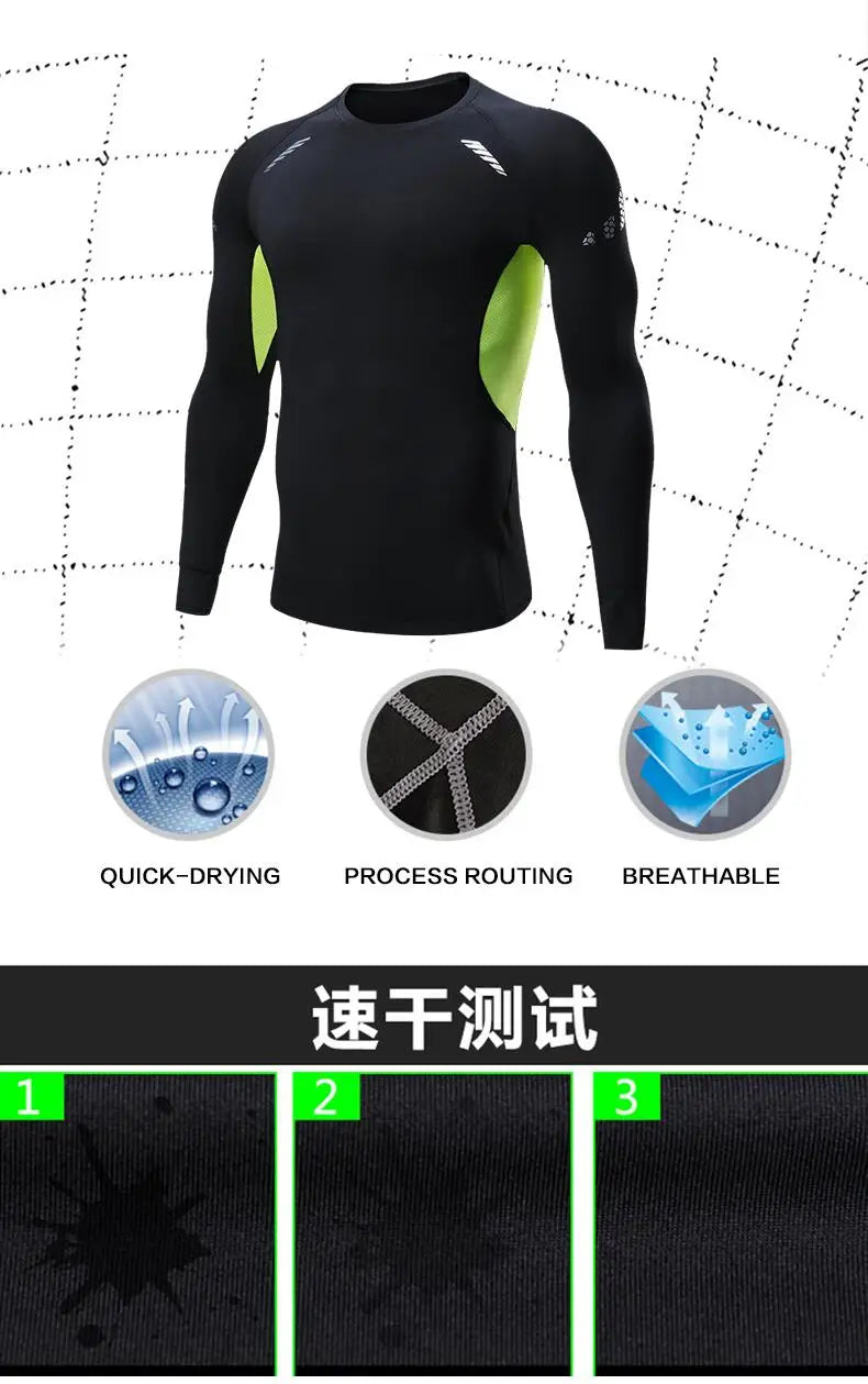 Men's Running Training Sportswear Cycling Slow Running Quick Drying Fitness Clothes Sanda Fitness Exercise Tight Fitting Clothes