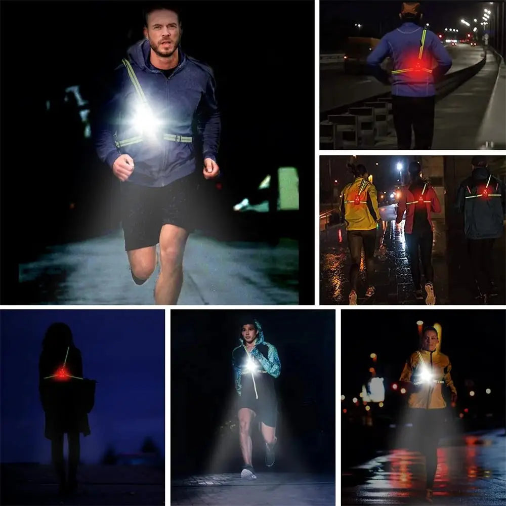 LED Night Running Light - USB Rechargeable Chest Lamp for Outdoor Sports and Safety 🌟