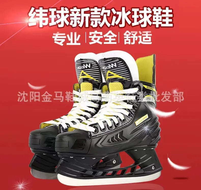 Ice Hockey Skating Sneakers – Leather Blade Ice Skates for Adults & Children, Perfect for Beginners!