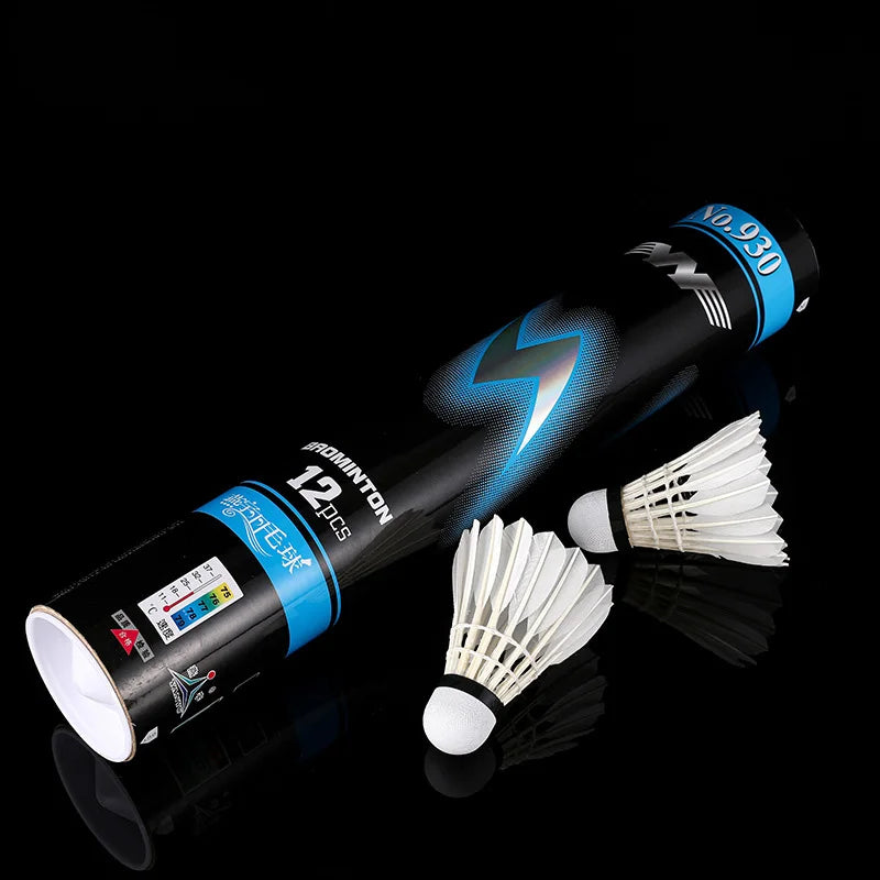 12-Pack Goose Feather Shuttlecocks for Training Play