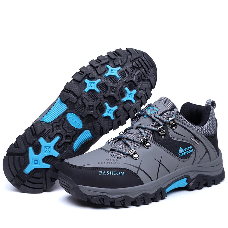 Men's Waterproof Leather Hiking Sneakers: Durable, Comfortable, and Ready for Adventure