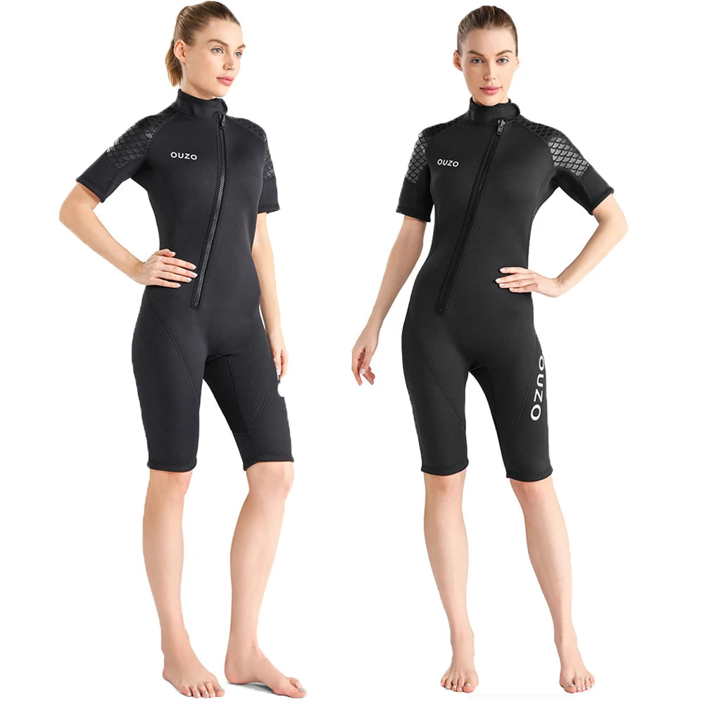 🌊 3MM Neoprene Short Sleeves Wetsuit for Men & Women | Couples Thick Scuba Diving Suit | Surfing & Snorkeling Swimwear