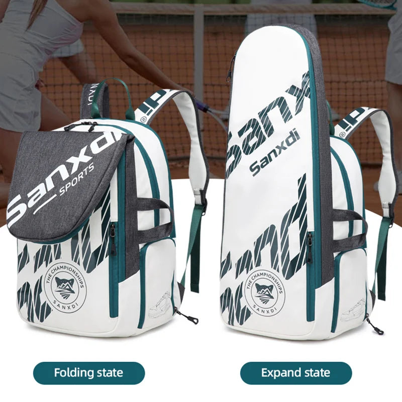 Foldable Tennis Badminton Backpack with Shoe Pocket