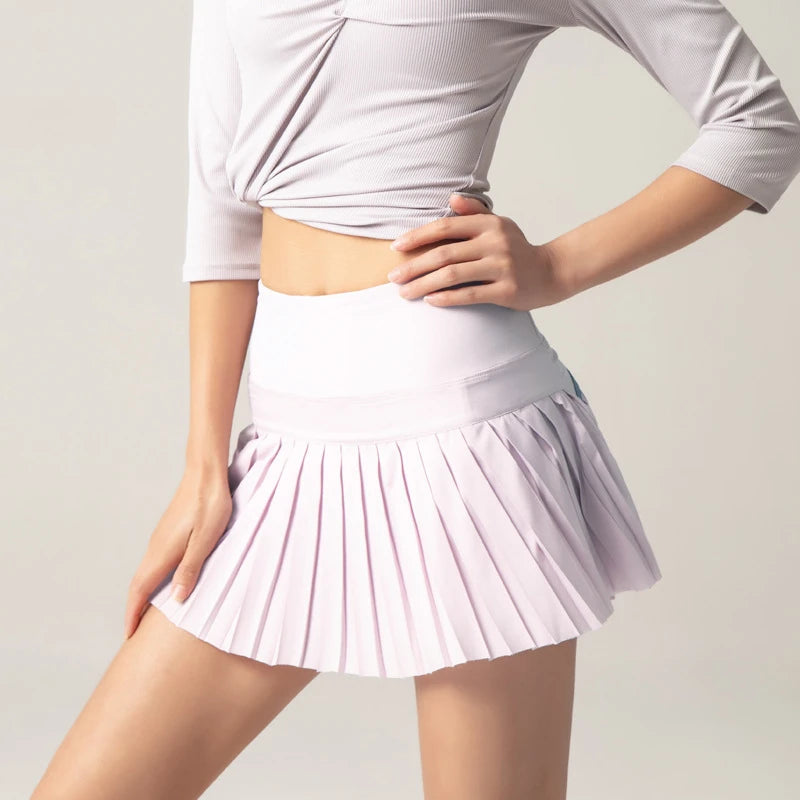 Women's High Waist Pleated Tennis Skirt with Pockets