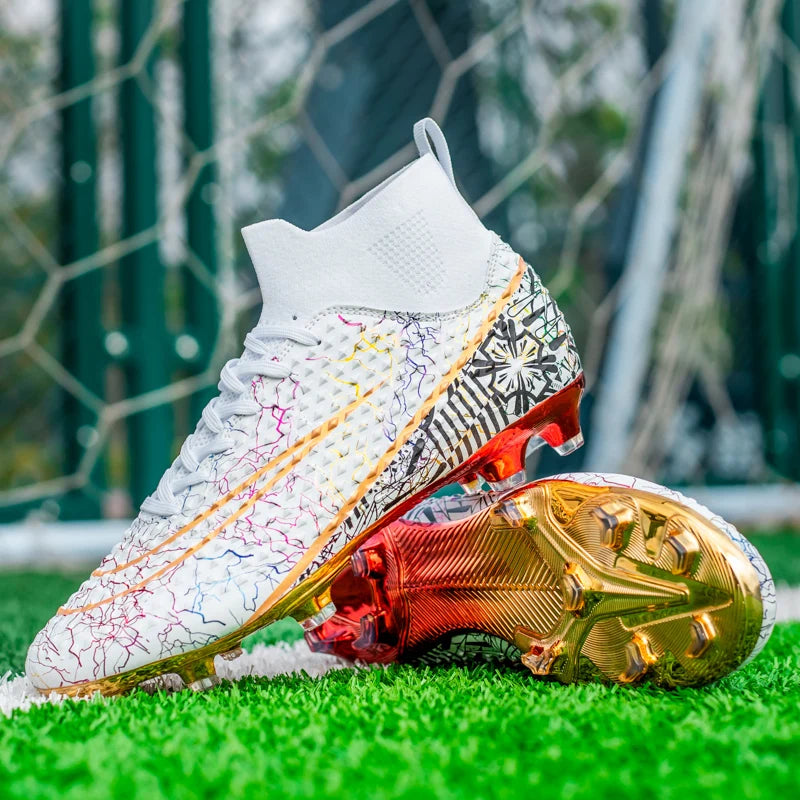 ⚽ Gold Sole Soccer Shoes for Men & Kids | Professional Cleats for Football Field