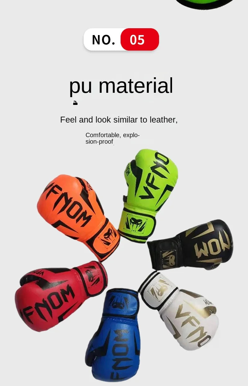 Professional Boxing Gloves for All Ages: 6-16 Oz Sanda, Muay Thai, Taekwondo, and More