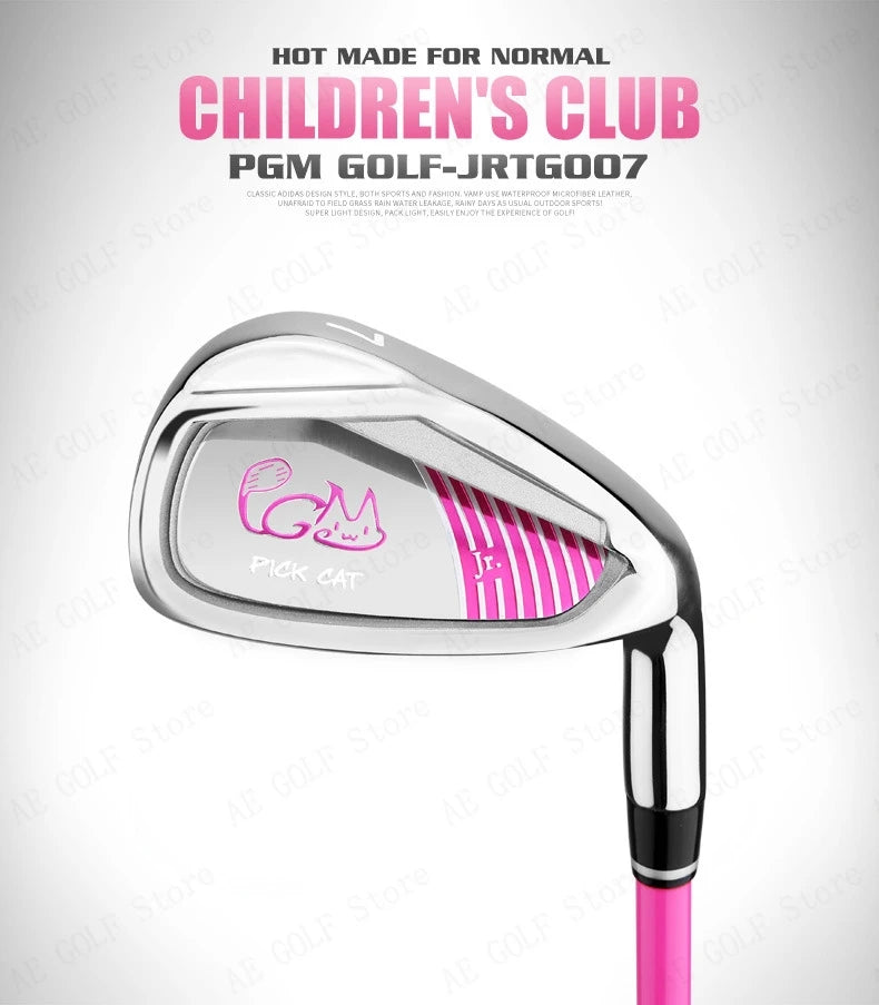 PGM Kids Golf Club Set (3-12 Years) | Complete Beginner's Kit with Wood, Iron, Putter & Bag