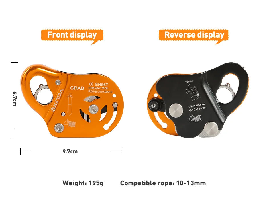 🧗‍♂️ Rock Climbing Ascending & Descending Safety Equipment | Removable Rope Gripper with Automatic Lock | Anti-Fall Protective Gear