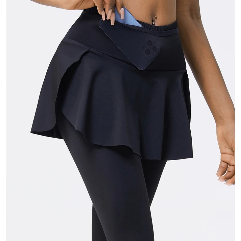 Women’s High Waist Tennis Skort with Sun Protection