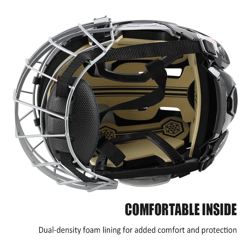 🏒 Adjustable Ice Hockey Helmet – Full Face Tactical Sports Helmet for Adult Safety & Protection!