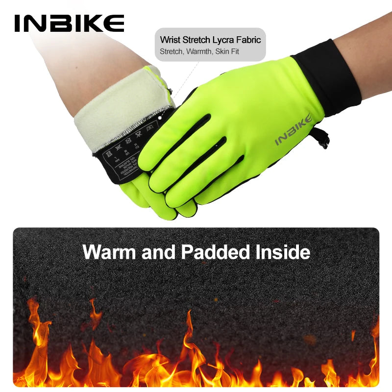 🧤 INBIKE Winter Cycling Gloves | Warm Fleece Waterproof Gloves for Men & Women | Touchscreen Biking Gear