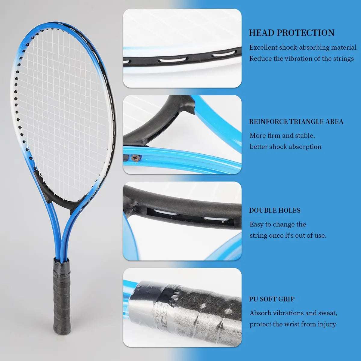 2PCS Tennis Racket Set with Bag – Perfect for Beginners & Youth Training