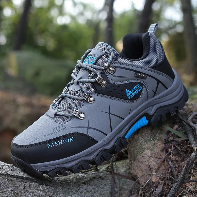 Men's Waterproof Leather Hiking Sneakers: Durable, Comfortable, and Ready for Adventure