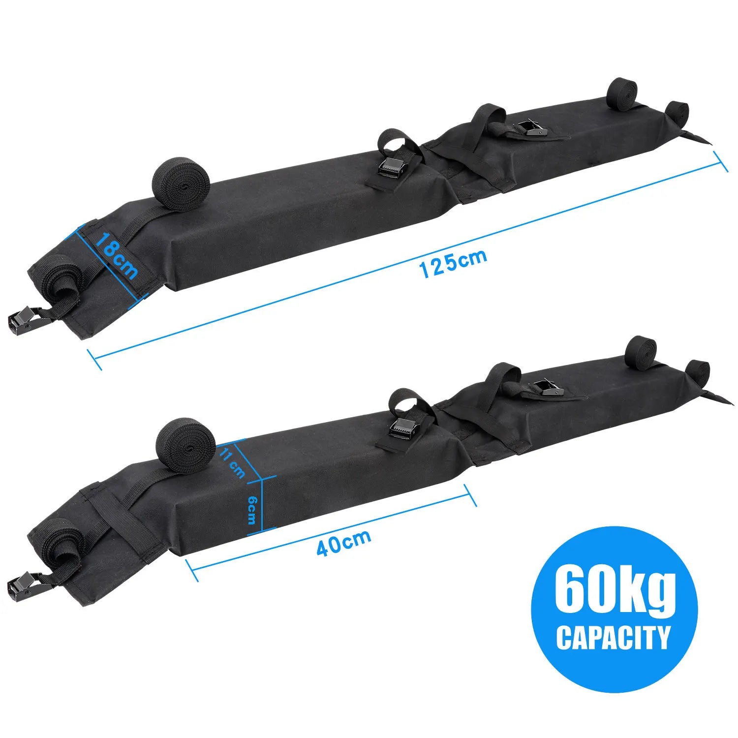 🚗 Car Soft Roof Rack Pads | Kayak, Surfboard, SUP, & Canoe Carrier | Cargo Tie Down Straps for SUVs