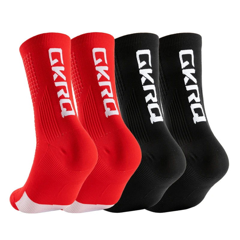 GKRQ 2023 Cycling & Compression Socks - 4 Pairs, Knee-High Sports Socks