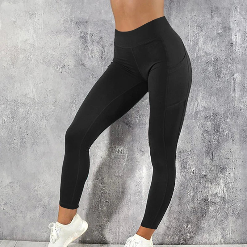 Plus Size Pocketed Yoga Pants | Women's Stretchy Fitness Leggings