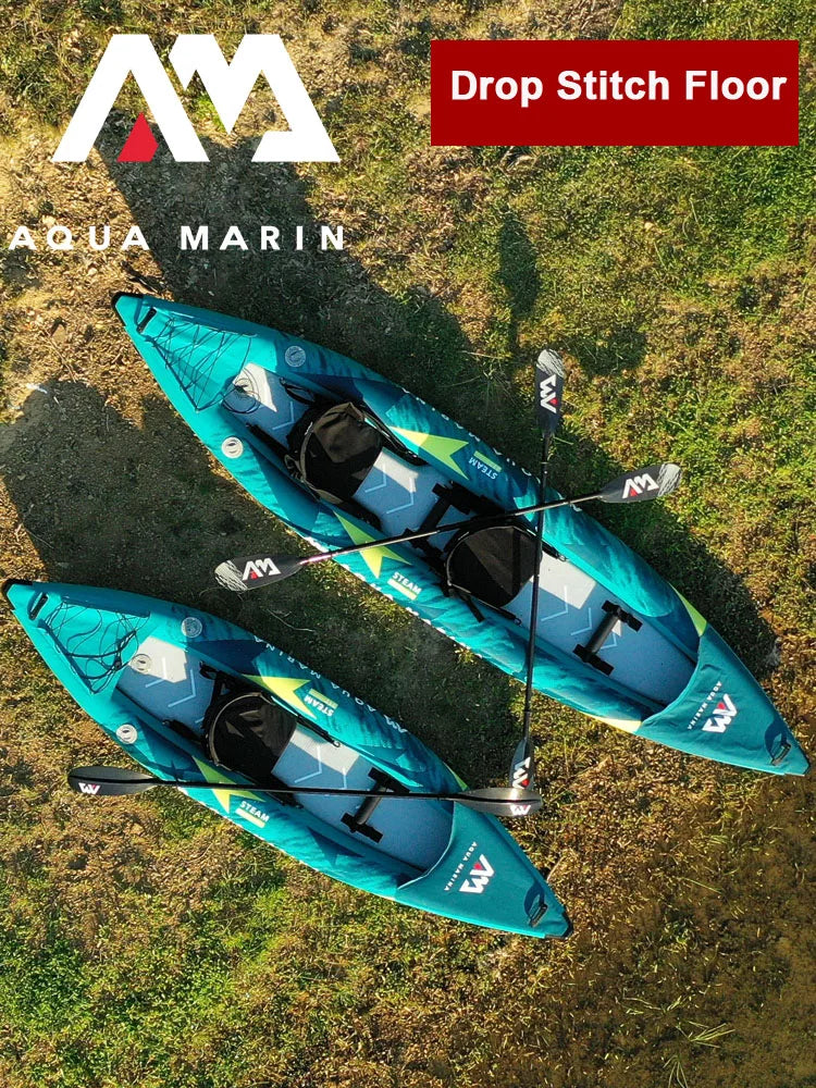 🚣‍♂️ AQUA MARINA 1-2 Person Inflatable Boat | Sport Kayak Model STEAM | PVC Dinghy Raft with Pump & Seats