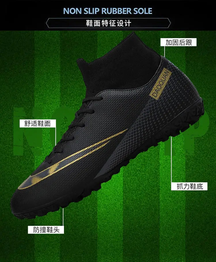 ⚽ Men's Quality Football Boots - Assassin Chuteira Campo TF/AG High Cut Soccer Shoes ⚽