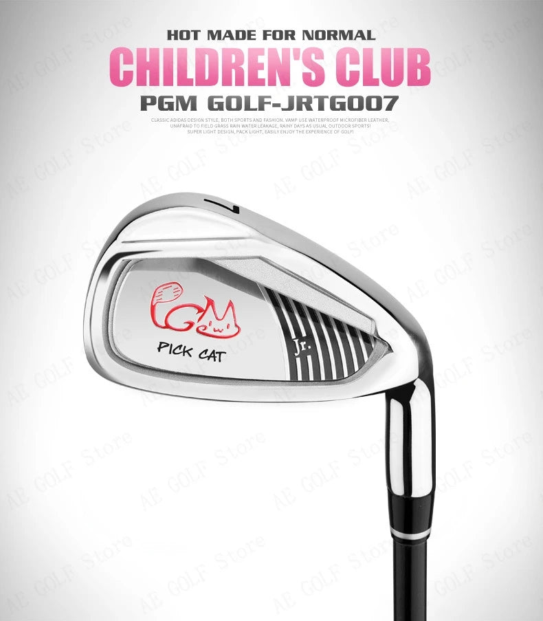 PGM Kids Golf Club Set (3-12 Years) | Complete Beginner's Kit with Wood, Iron, Putter & Bag