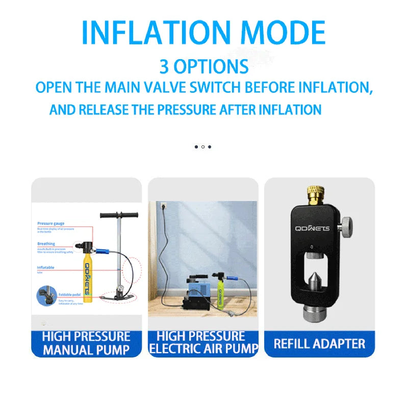 0.5L Mini Scuba Diving Tank Set with Snorkel & Mask