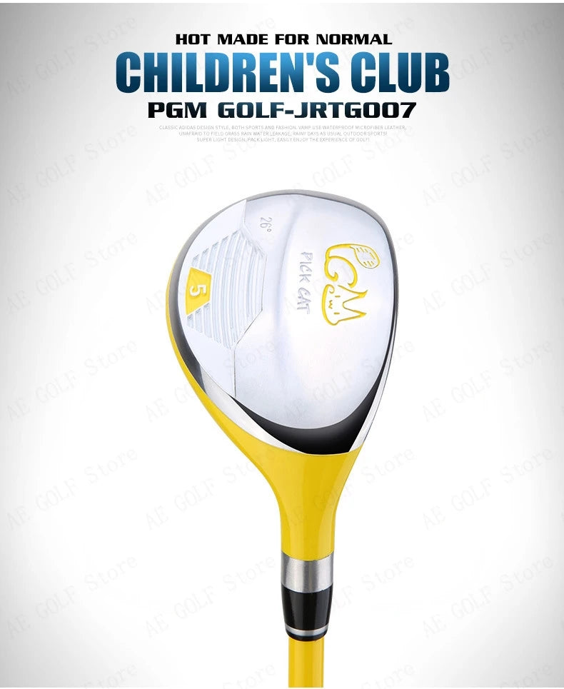 PGM Kids Golf Club Set (3-12 Years) | Complete Beginner's Kit with Wood, Iron, Putter & Bag