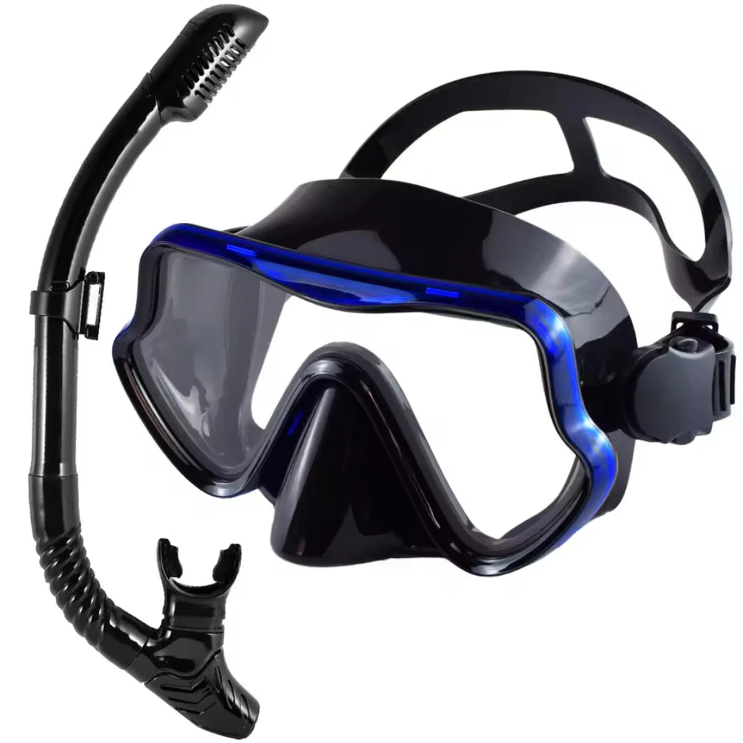 Adult Scuba Diving Mask Snorkel Set with Glass Lens