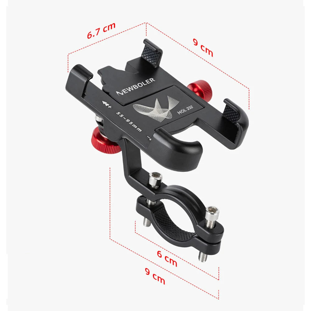 🚴‍♂️ NEWBOLER MTB Phone Mount Stand – 360° Rotatable Aluminum Adjustable Bike Holder | Non-Slip Cycling Bracket 📱