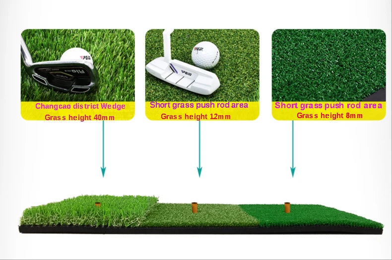 PGM Golf Hitting Mat | Durable PP Grass Pad for Indoor & Outdoor Practice | Golf Training Aids