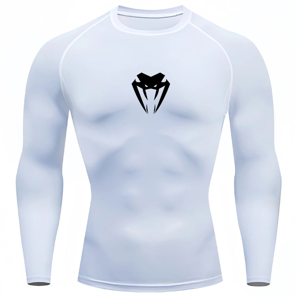 MMA Compression T Shirt Men Training Sportswear Running T-shirt Elastic Quick Dry Sport Tops Tee Athletic Gym Workout Shirts Men