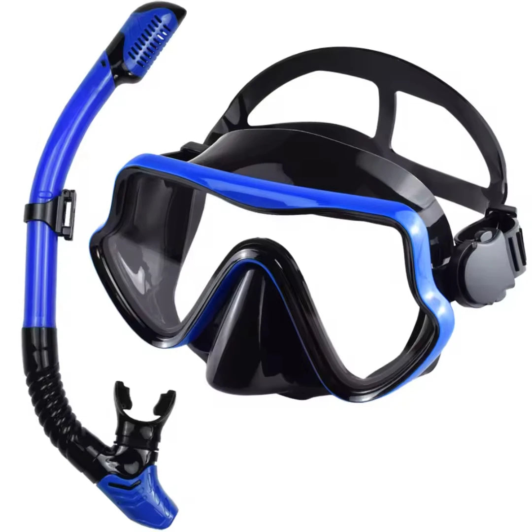 Adult Scuba Diving Mask Snorkel Set with Glass Lens