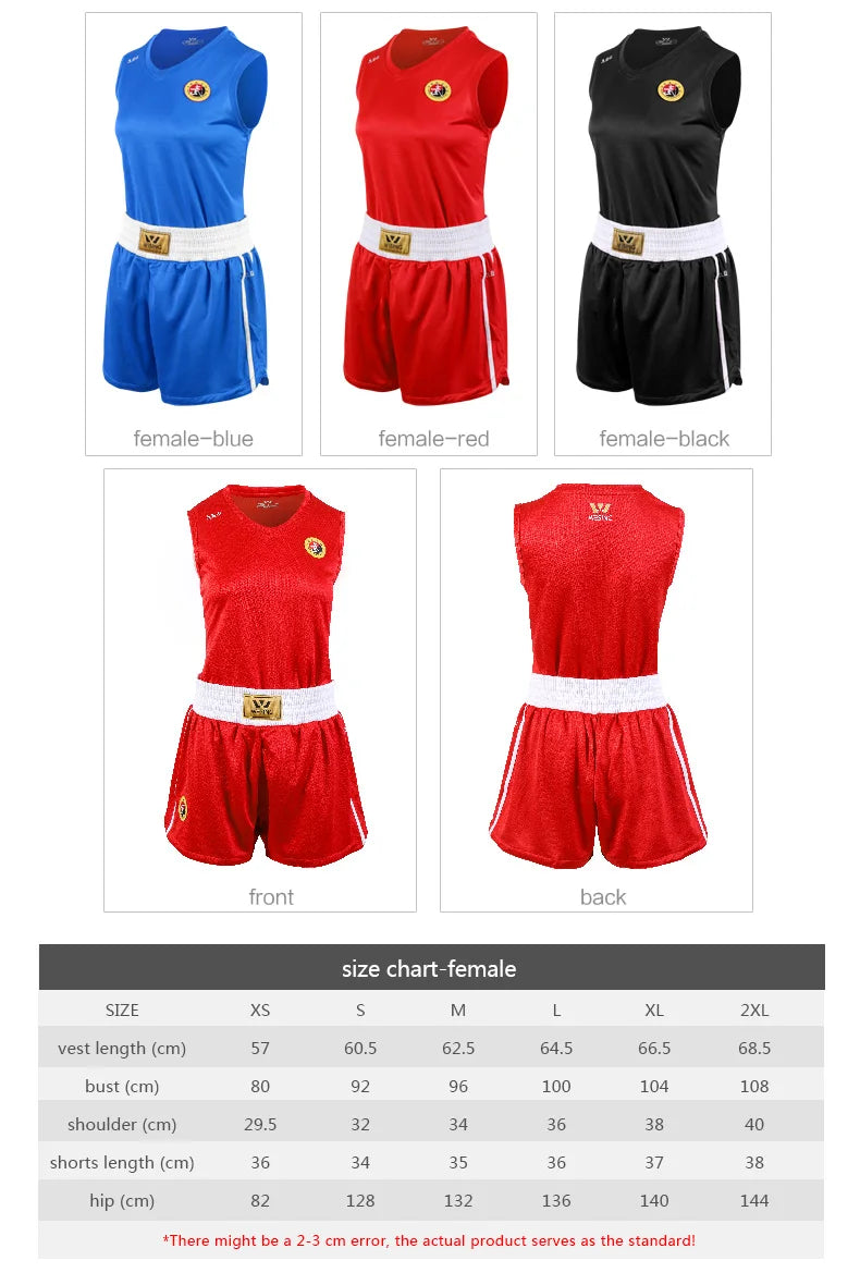 Wesing Sanda Wushu Suit | Breathable Uniform for Adults & Children | Red, Blue, Black | Perfect for Training & Competition