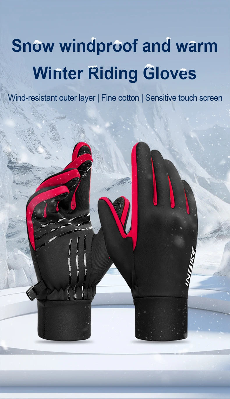 🧤 INBIKE Winter Cycling Gloves | Warm Fleece Waterproof Gloves for Men & Women | Touchscreen Biking Gear