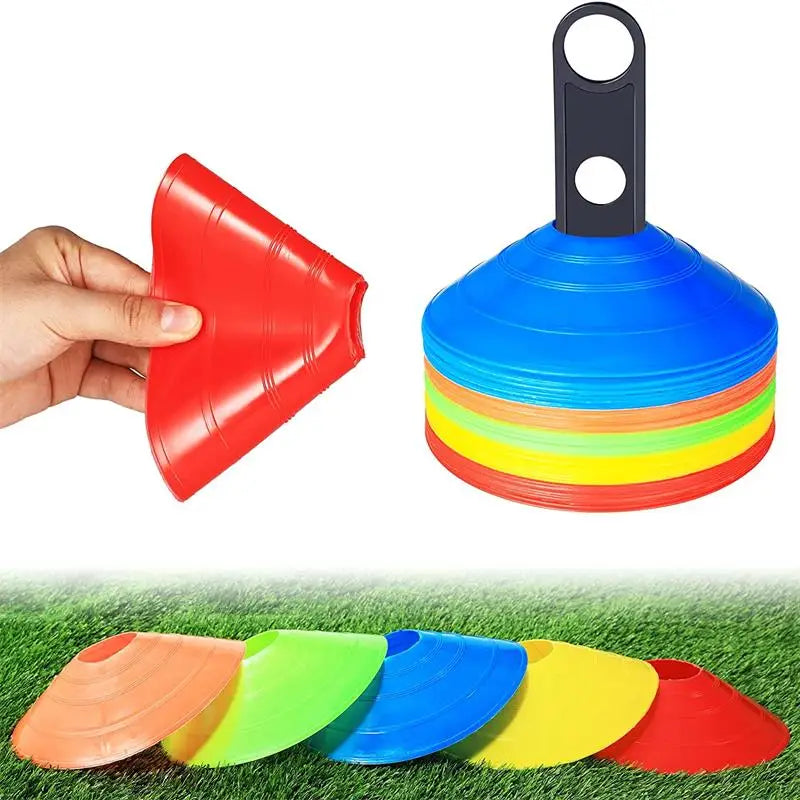 10/15/20/25pcs Agility Disc Cone Set – Multi-Sport Training Cones with Plastic Stand Holder for Soccer & Football