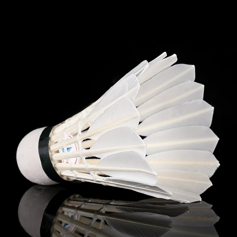 12-Pack Goose Feather Shuttlecocks for Training Play