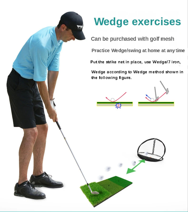 PGM Golf Hitting Mat | Durable PP Grass Pad for Indoor & Outdoor Practice | Golf Training Aids