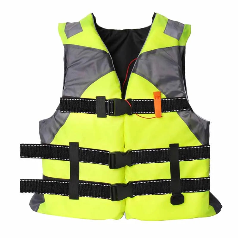 Oulylan Life Jacket Adjustable Buoyancy Survival Adult Swimming Suit Polyester Life Vest Diving Vest With Whistle Outdoor