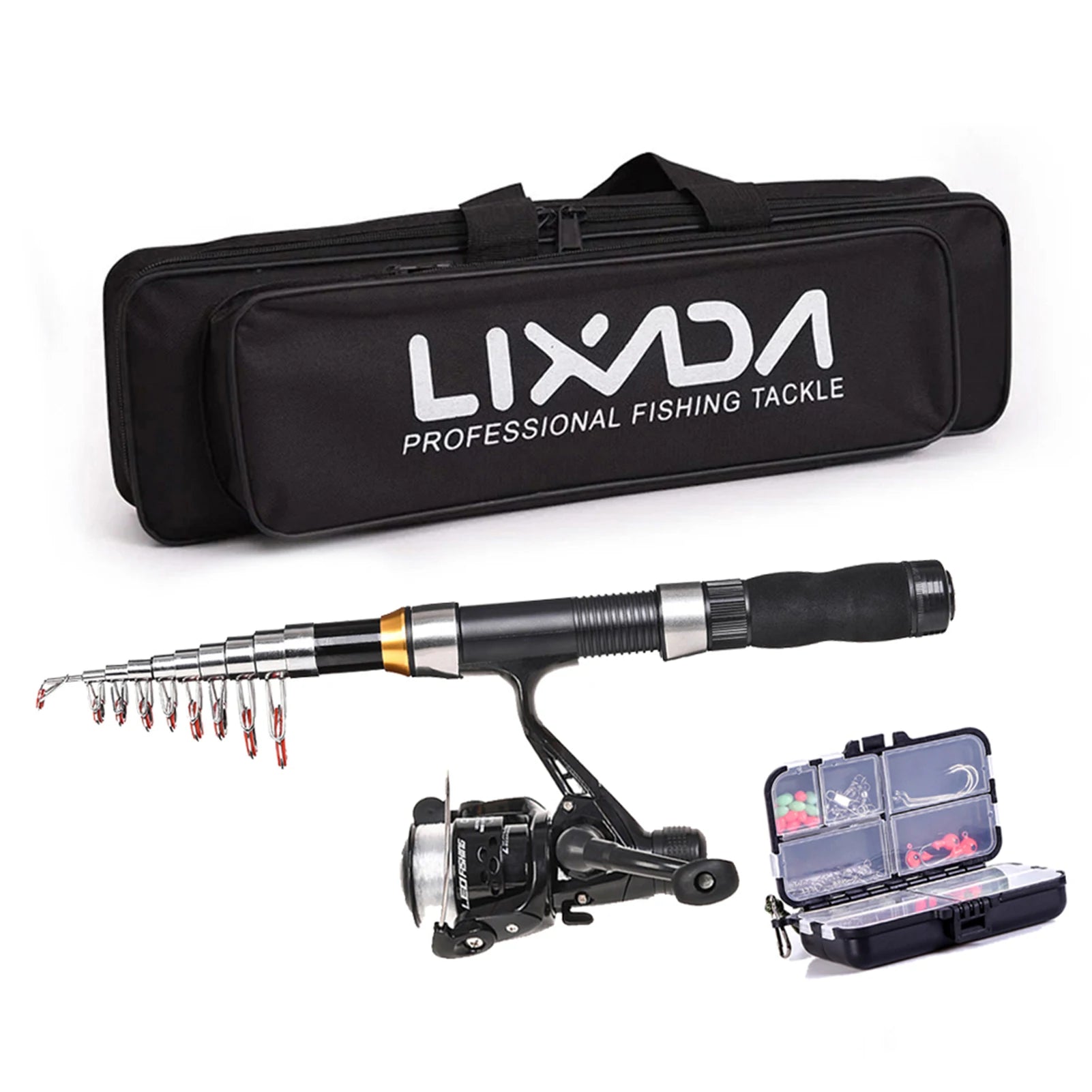 🎣 Lixada 2.1m/2.3m Telescopic Fishing Rod & Reel Combo – Carbon Fiber Rod with Spinning Reel & Carrying Bag 🐟