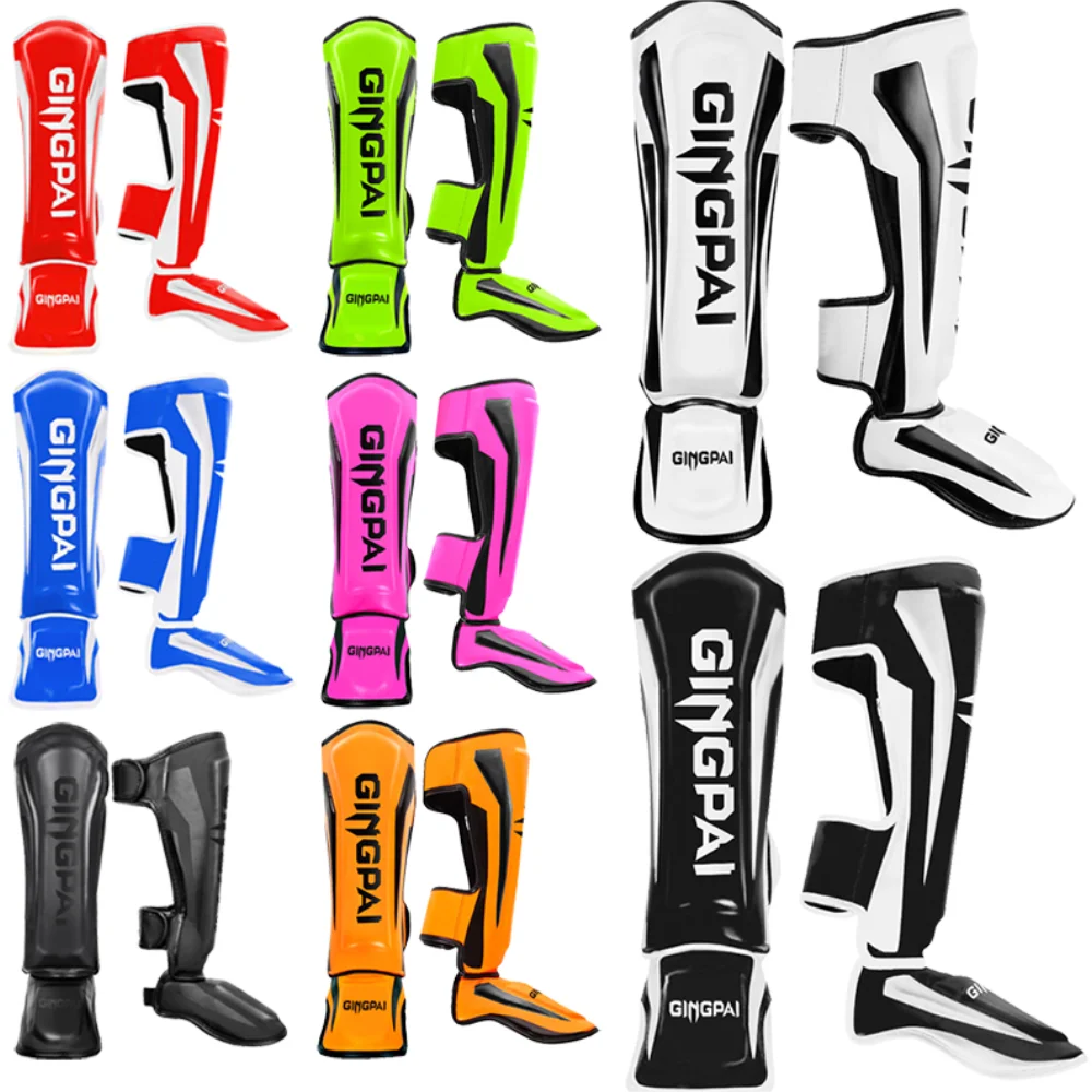 🥊 Gingpai Thicker Boxing Shin Guards - Superior Protection for Kickboxing and MMA 🥊