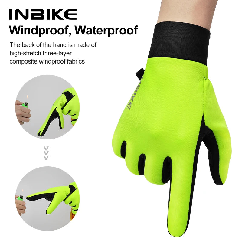 🧤 INBIKE Winter Cycling Gloves | Warm Fleece Waterproof Gloves for Men & Women | Touchscreen Biking Gear