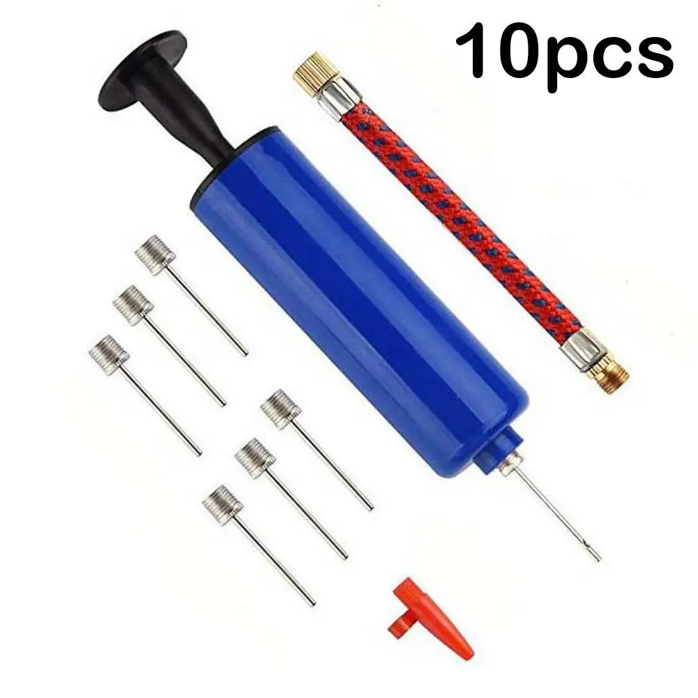 Ultimate Sports Ball Hand Air Pump Set - Includes 7 Needles & 1 Nozzle for All Your Inflation Needs