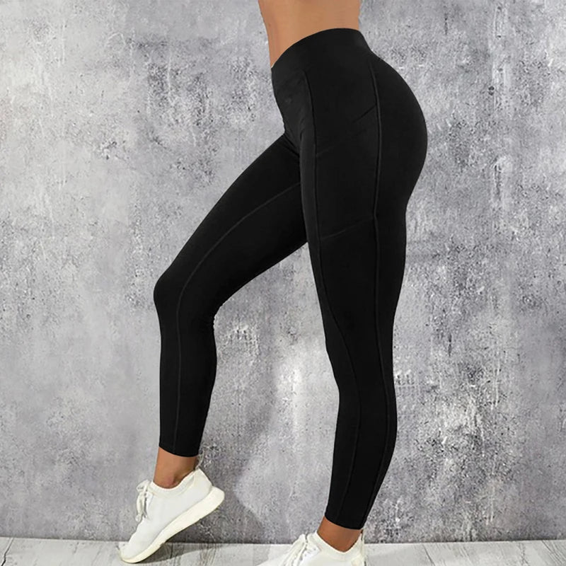 Plus Size Pocketed Yoga Pants | Women's Stretchy Fitness Leggings